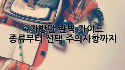 속가방판 완벽 가이드: 종류부터 선택, 주의사항까지